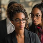 Junge Businessfrau und Kollegengruppe